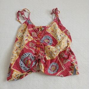 kantha bae ♡ cinched boho tank top tie strap